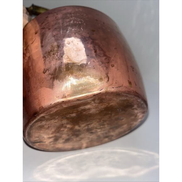 Farmhouse Solid Copper Kettle Gooseneck Spout Copper Bail Handle Vintage 1 Dent - Picture 11 of 12